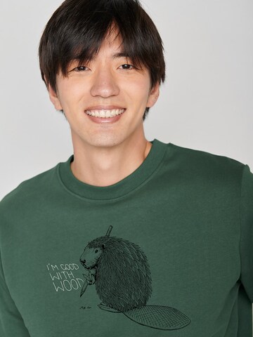 GREENBOMB Sweatshirt 'Animal Beaver' in Groen