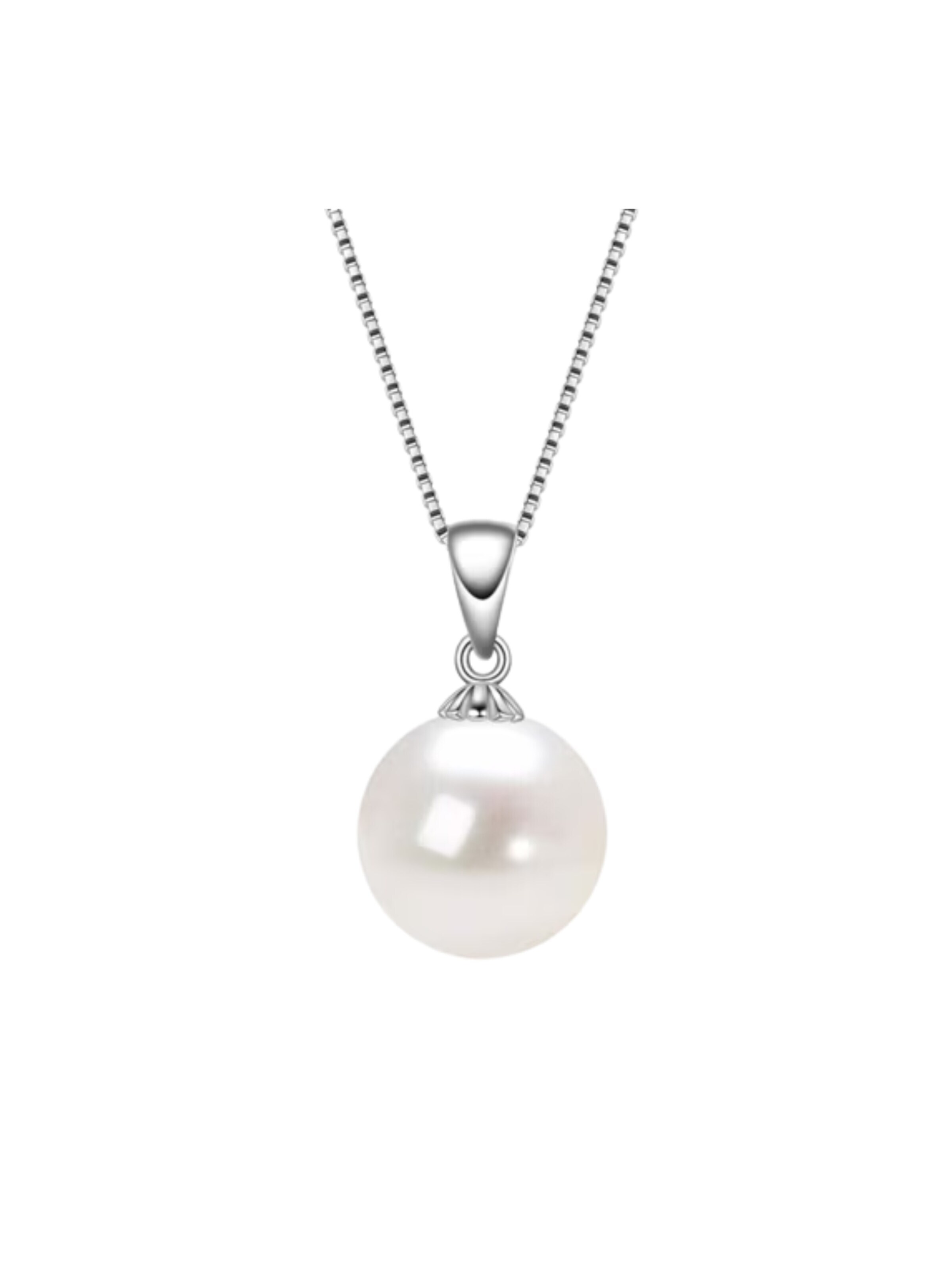 ROUGEMONT Jewellery Kette 'Elegante Damen Perlenkette 925 Sterling Silber echte Süßwasserperle'‌‌‌‌‌‌ in Silber