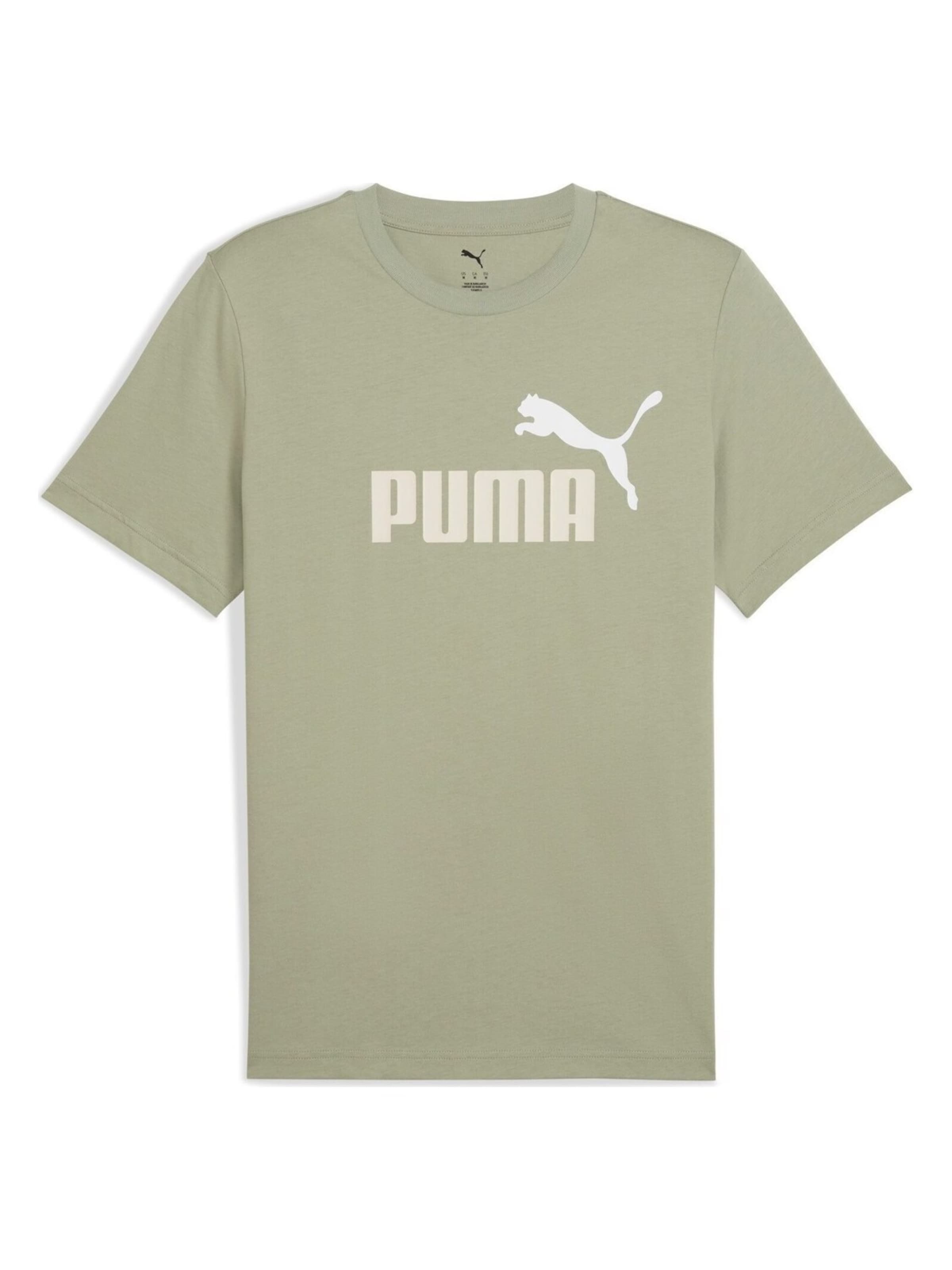PUMA Shirt 'Puma Ess 2 Color No. 1 Logo Tee' in Groen: voorkant