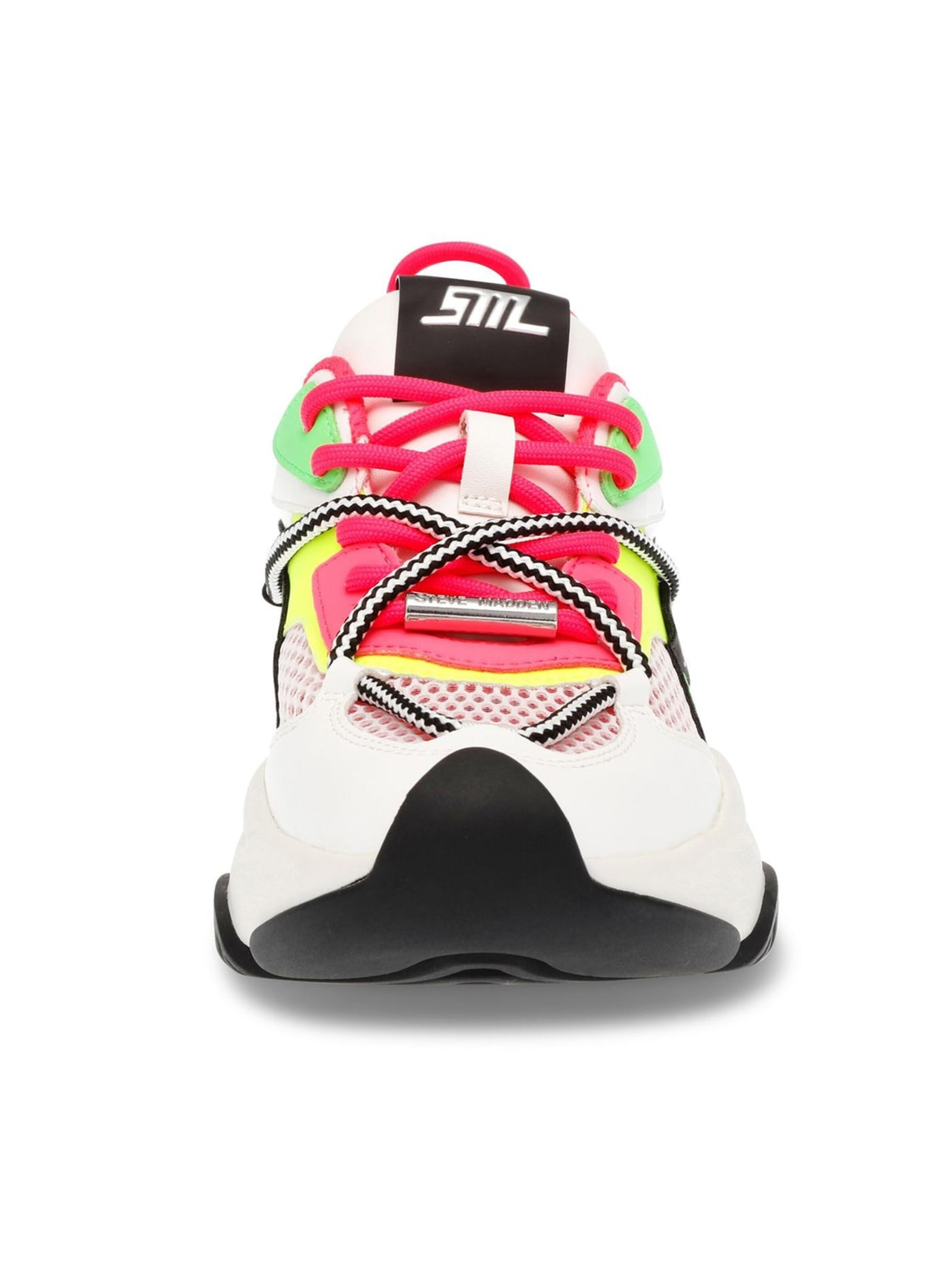 STEVE MADDEN Snøresko 'W' Bonanza Black / Fuchsia PU + Mesh Shoes' i blandingsfarvet