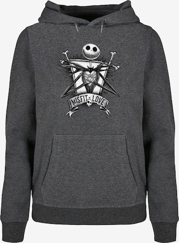 ABSOLUTE CULT Sweatshirt 'Nightmare Before Christmas - Misfits Love' in Grijs: voorkant