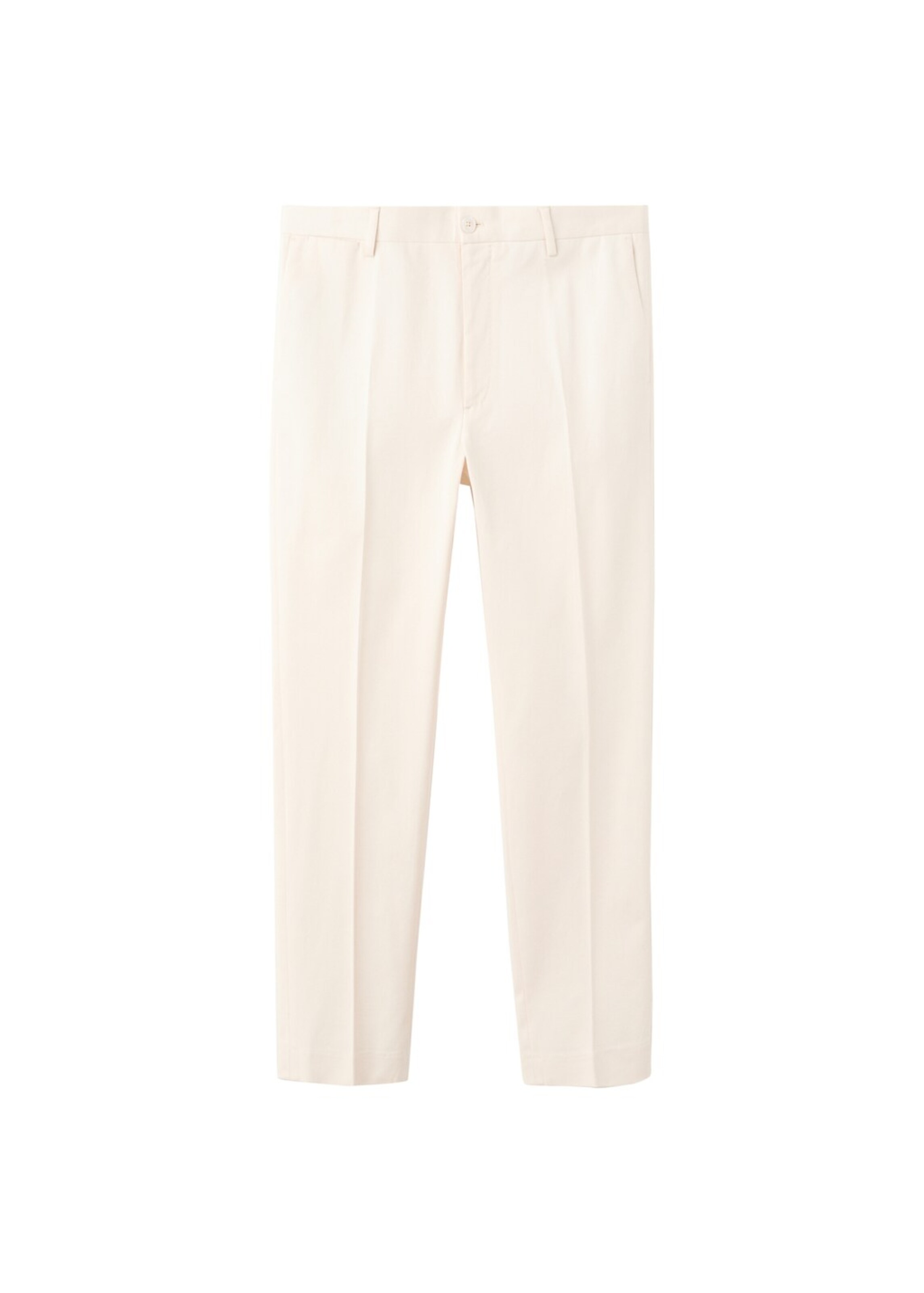 MANGO MAN Regular Pleat-Front Pants in White: front