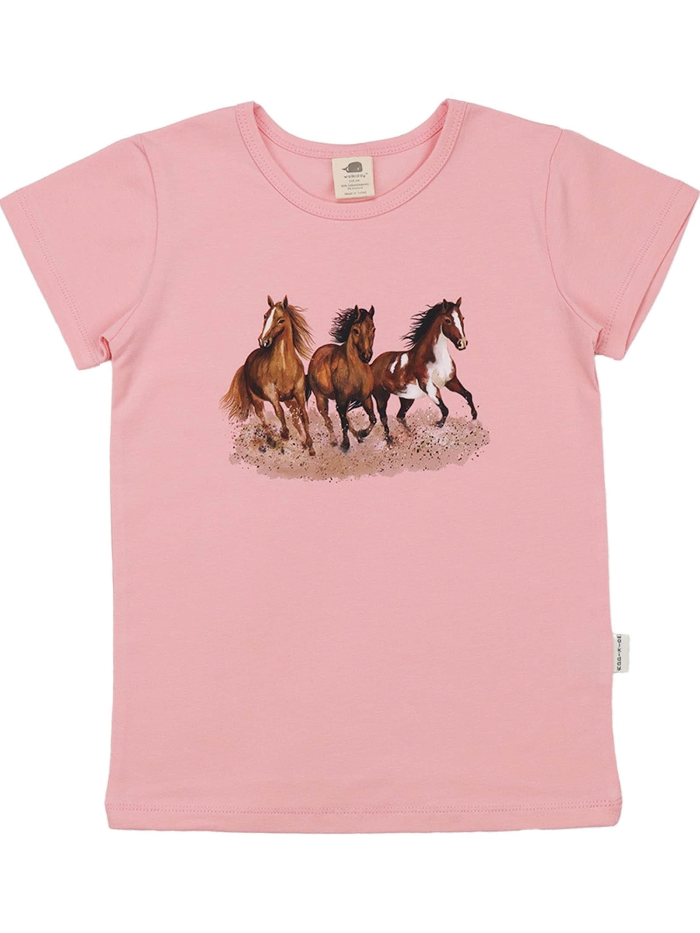 Walkiddy Shirt 'Walkiddy - Graceful Horses T-Shirt' in braun / rosa, Produktansicht