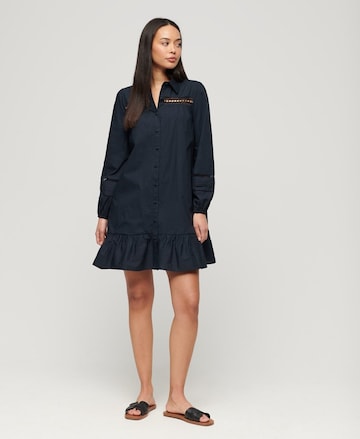 Superdry Shirt Dress in Blue: front