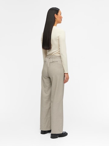 OBJECT Wide Leg Plissert bukse 'LISA' i beige