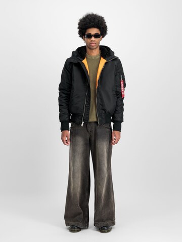 ALPHA INDUSTRIES Between-Season Jacket 'MA-1 Hooded' in Black