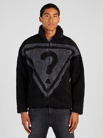 GUESS Fleece jacket in Black: front