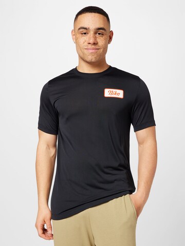 NIKE Performance shirt 'Body shop' in Black: front