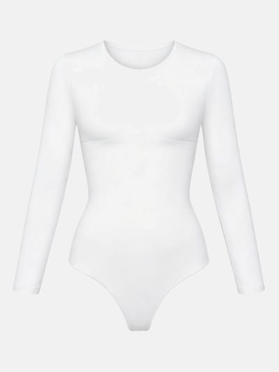 cfab Body moldeador 'Clean Longsleeve Crewneck Sculpting Bodysuit with String' en XS en blanco, Vista del producto