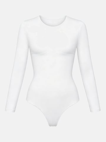 cfab - Body moldeador 'Clean Longsleeve Crewneck Sculpting Bodysuit with String' en blanco: frente