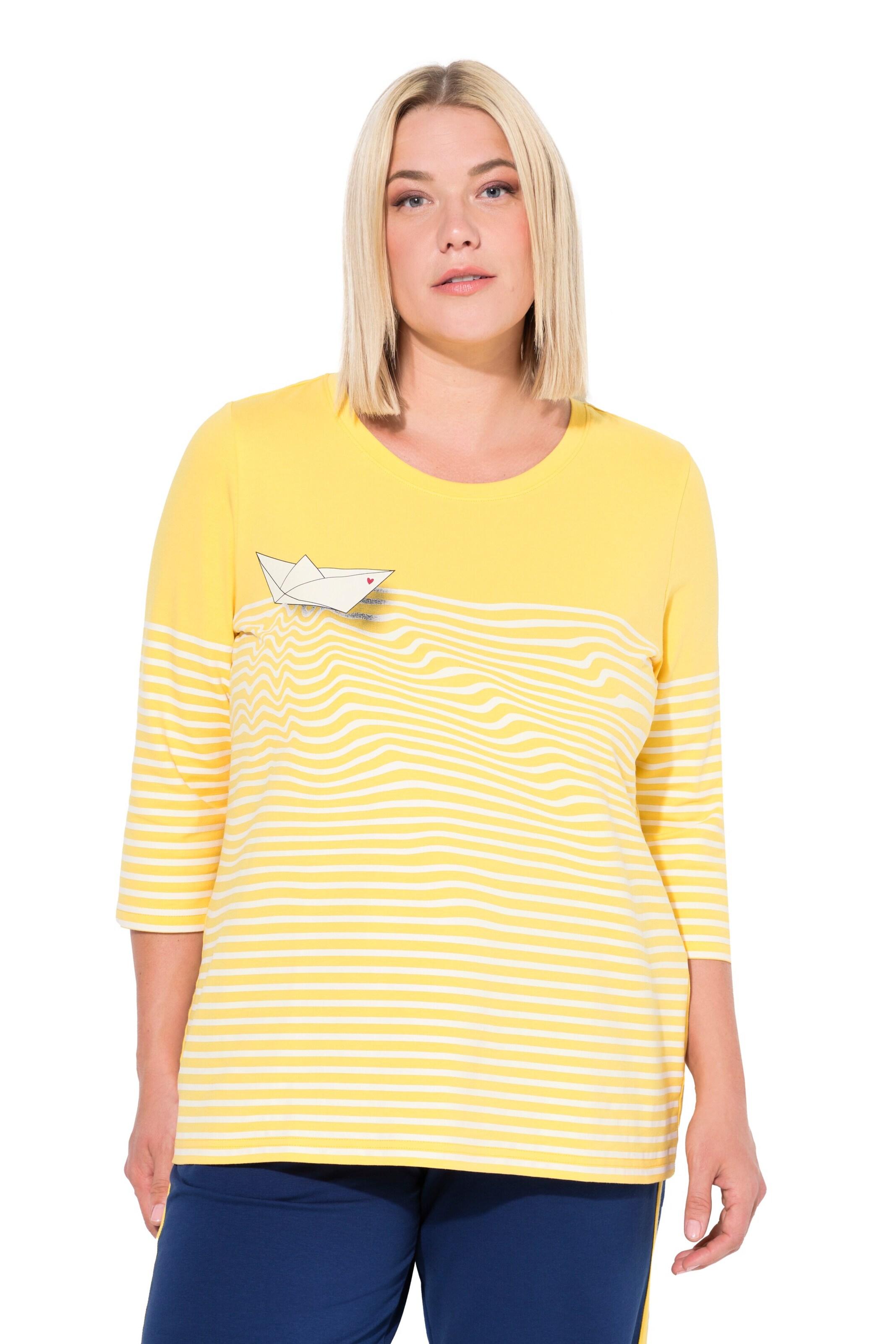 T-shirt Ulla Popken en jaune : devant