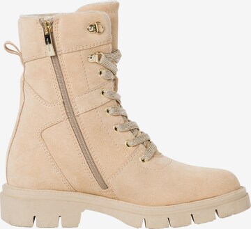 TAMARIS Lace-Up Ankle Boots in Beige