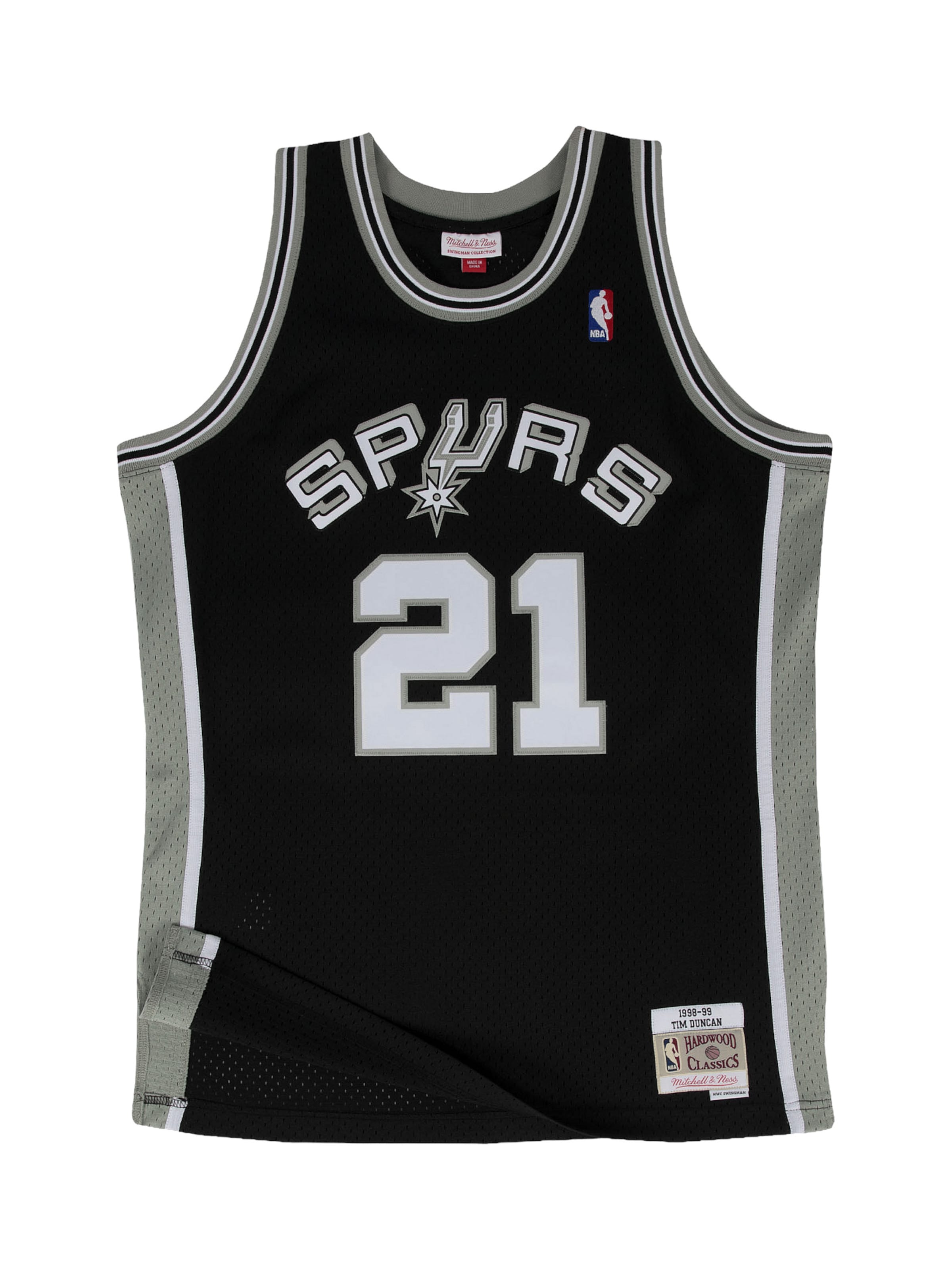 Mitchell & NessTehnička sportska majica - crna boja: prednji dio