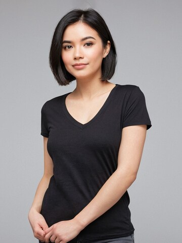 Maglietta 'Leafletic Women’s Short Sleeve V-Neck T-Shirt' di LEAFLETIC in nero