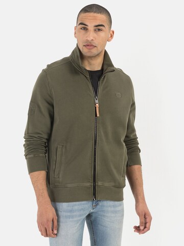 CAMEL ACTIVE Zip-Up Hoodie in Green: front