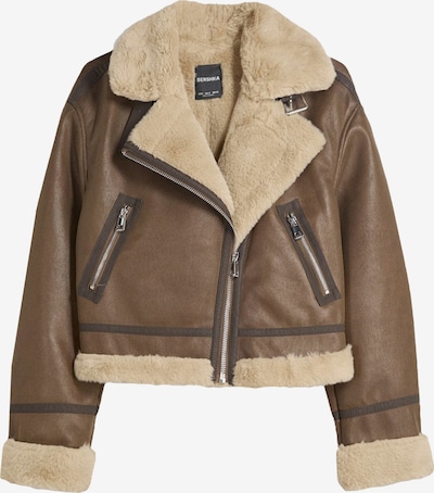 Bershka Talvitakki värissä beige / ruskea / tummanruskea, Tuotenäkymä