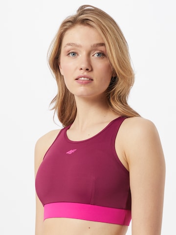 4F Regular Sports Bra in Red: front