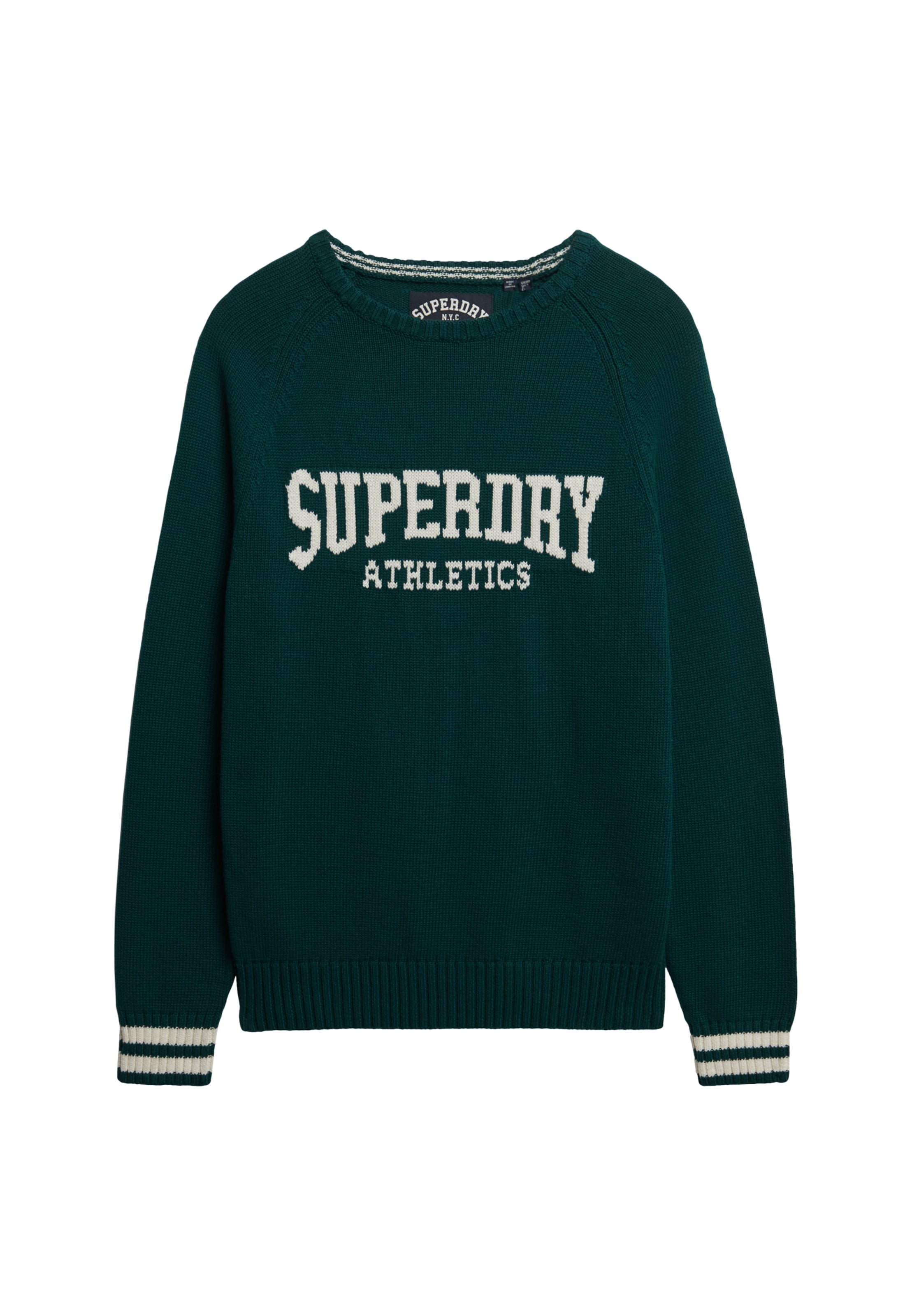 Superdry Pull-over 'Slouchy Intarsia' en vert / blanc, Vue avec produit