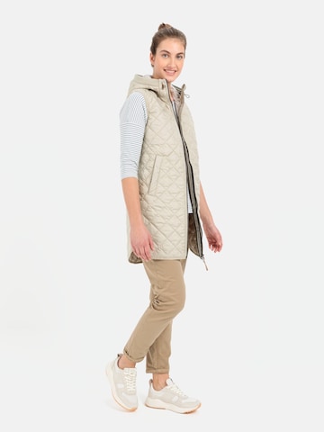 CAMEL ACTIVE Lange Steppweste aus recyceltem Polyester in Beige