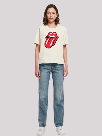 F4NT4STIC Shirt 'The Rolling Stones Classic Tongue' in Beige