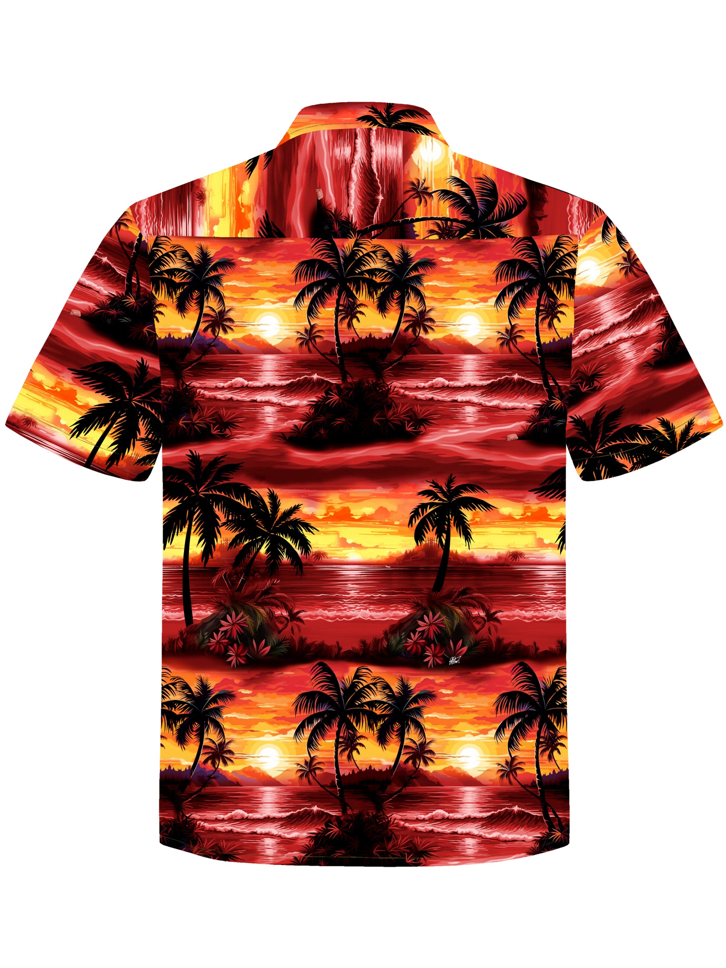 Hawaiihemdshop.de Regularny krój Koszula 'Hawaiihemd Evening Sun' w kolorze czerwony