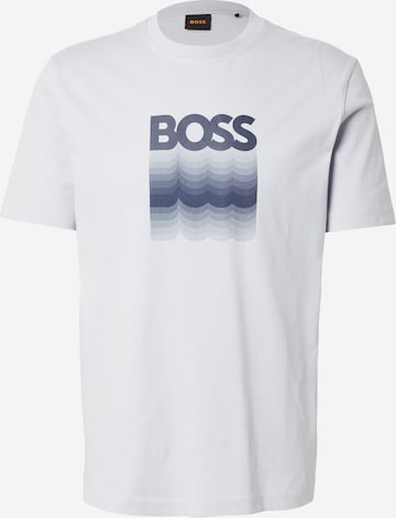 BOSS Póló 'Insignia' - szürke: elől