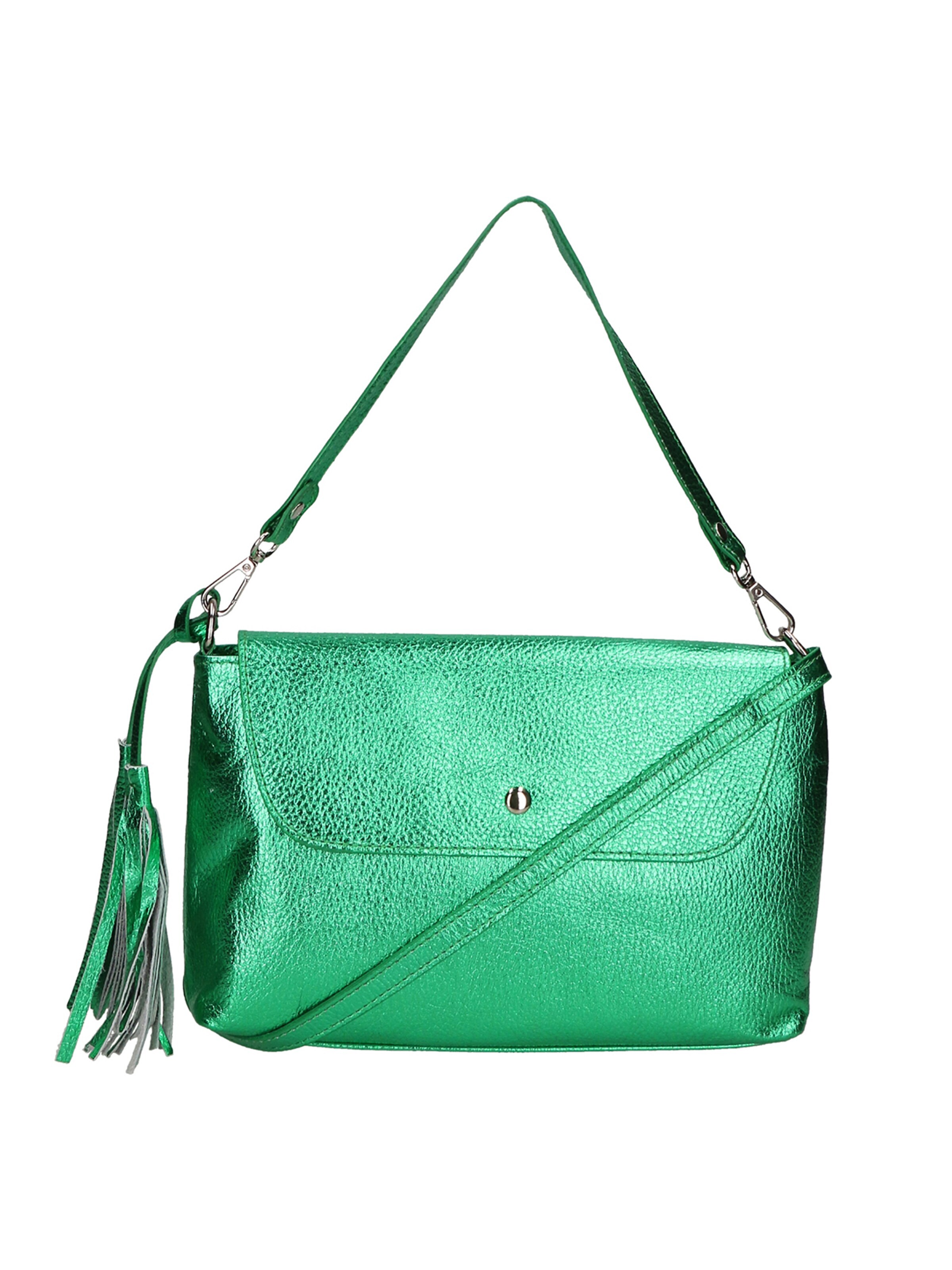 Pochette 'Pochette Donna Pelle Dollaro Laminato con Tracolla Rimovibile - Made in Italy' di Gave Lux in verde