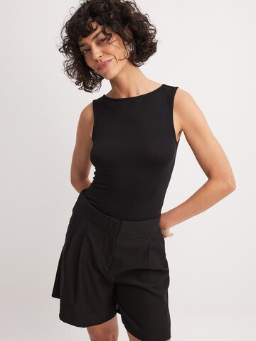 NA-KD Shirtbody in Schwarz: Vorderseite