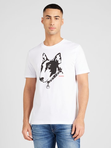 T-Shirt 'Dammock' HUGO en blanc : devant