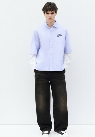 Pull&Bear Широки крачоли Дънки в черно