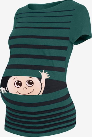 M.M.C. Shirt 'Winke Winke Umstandsshirt' in Green: front