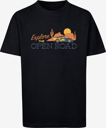 ABSOLUTE CULT Shirt 'Cars - Explore The Open Road' in Zwart: voorkant