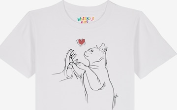 watabout.kids T-Shirt 'Cathand' in Weiß: Vorderseite