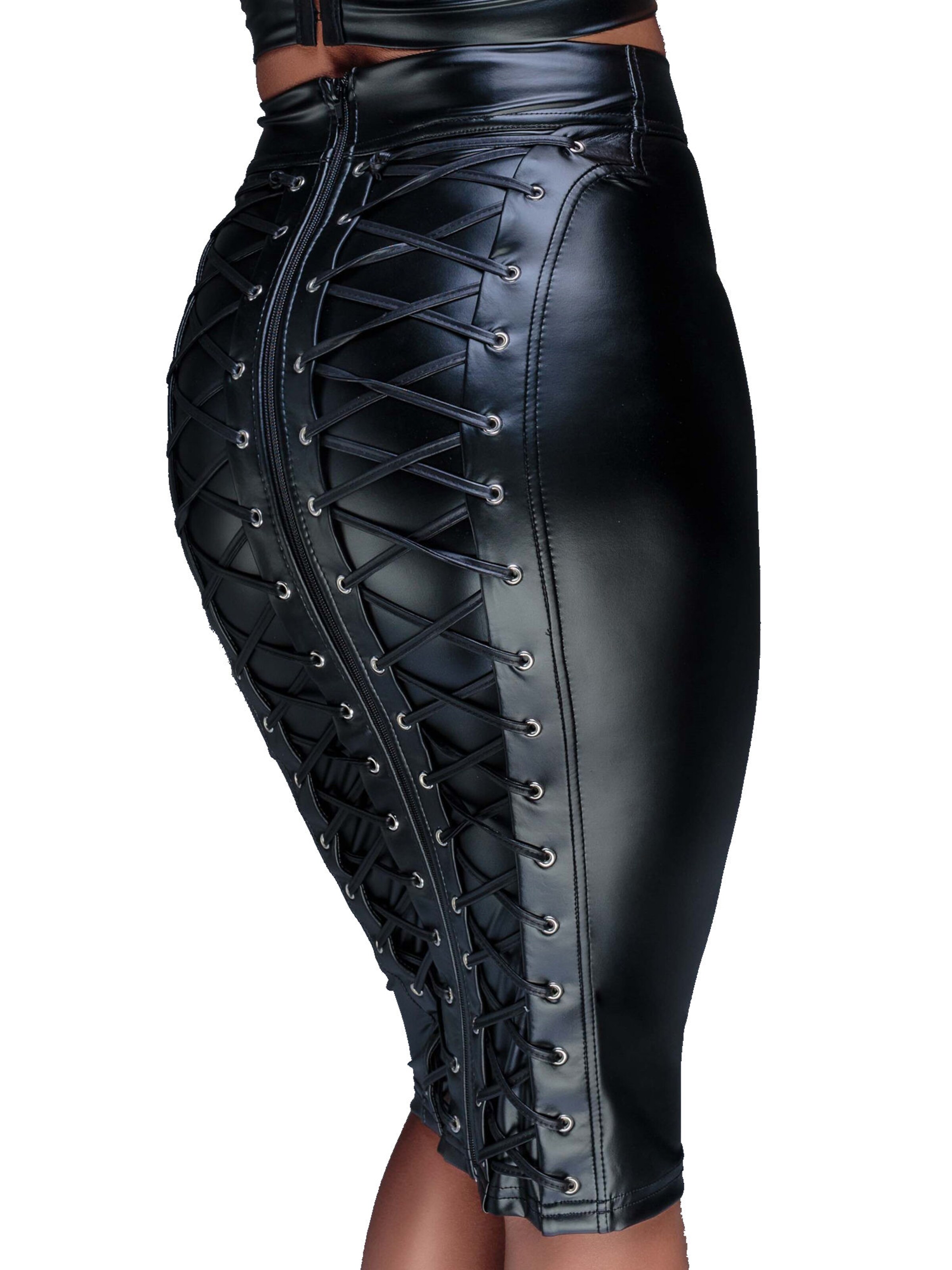 Noir Handmade Rock 'F152 Wetlook'‌ in Schwarz