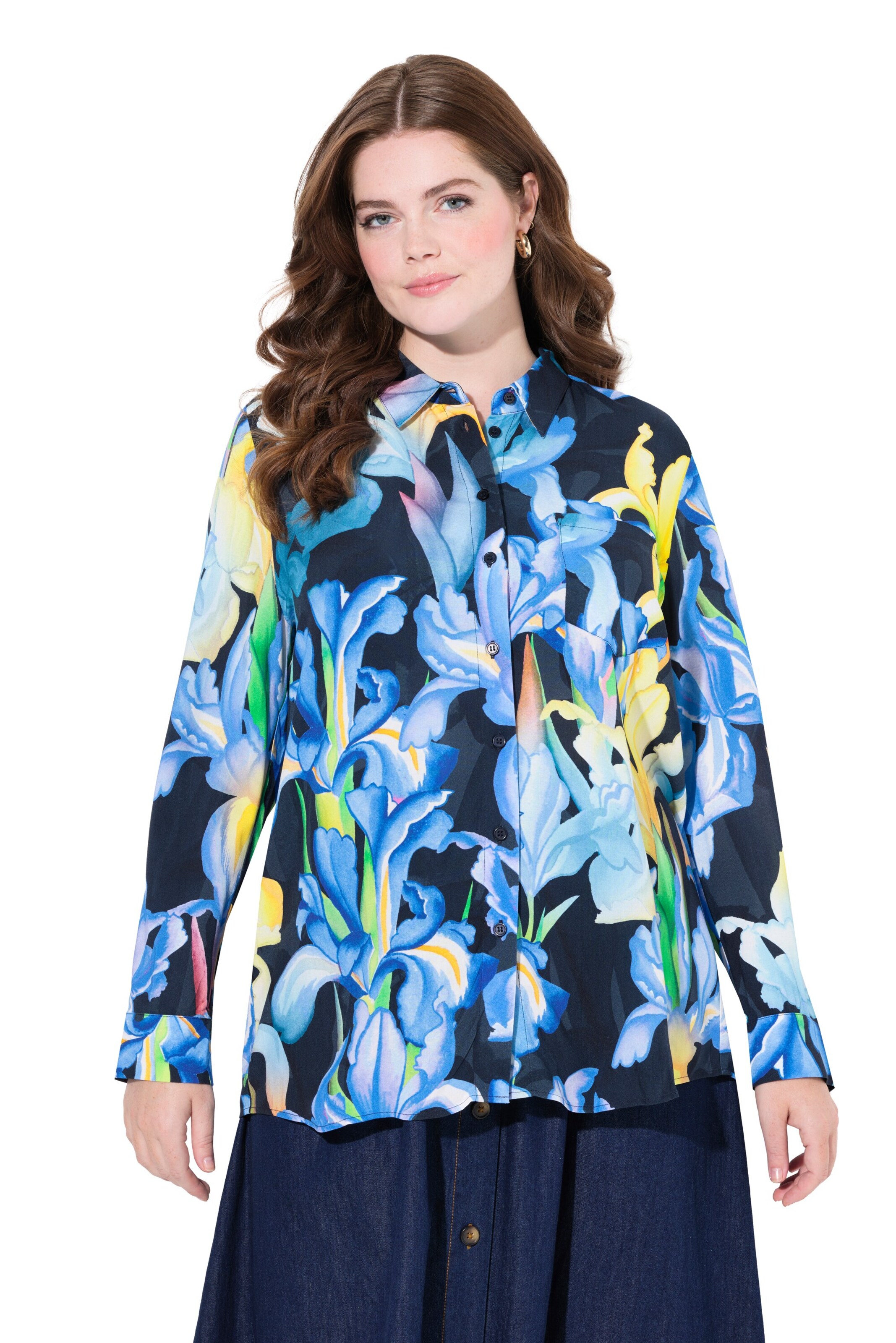 Ulla Popken Bluse in Blau: Vorderseite