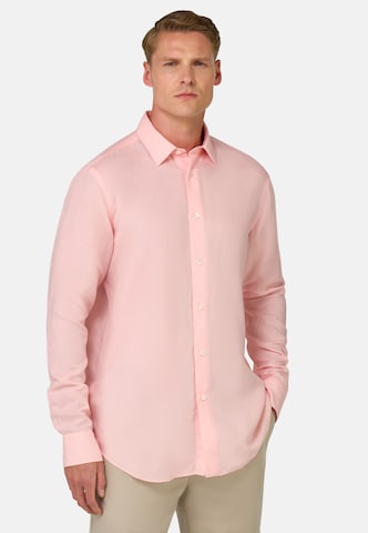 Boggi Milano Regular fit Button Up Shirt in Pink: front