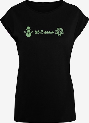F4NT4STIC Shirt 'Let It Snow' in Black: front