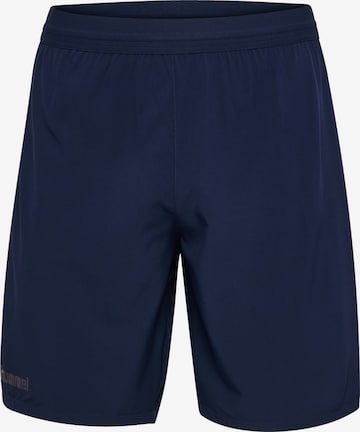 Hummel Regular Workout Pants in Blue: front