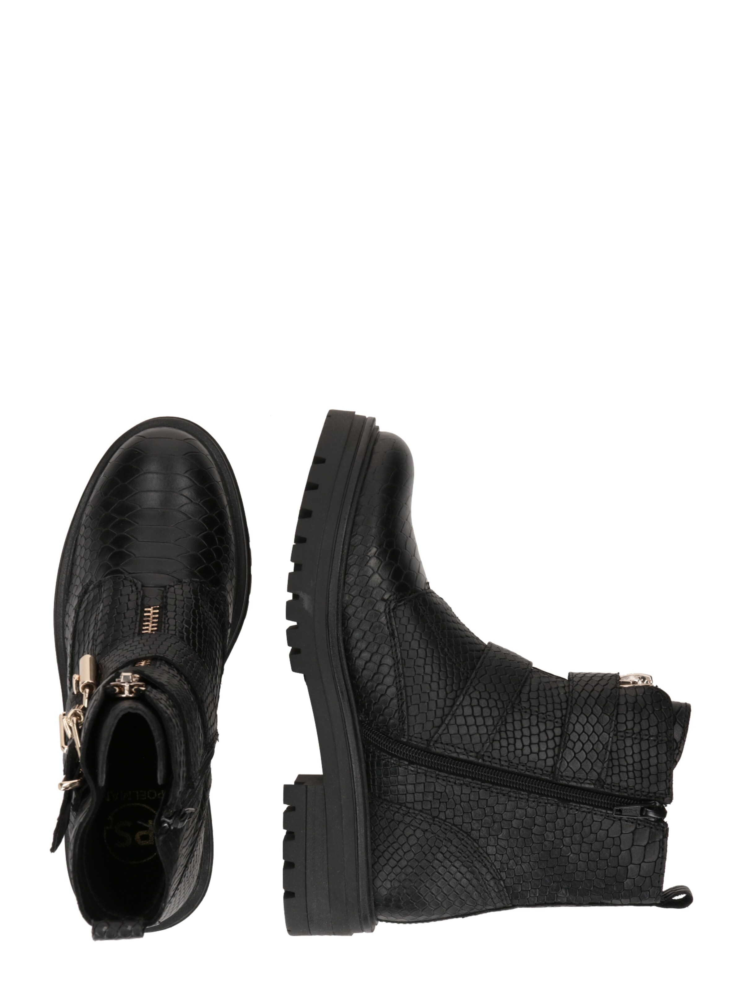 PS Poelman Boots 'Monk' in Schwarz