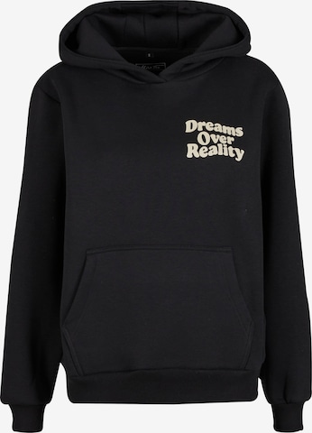 Miss Tee Sweatshirt 'Dreams Over Reality' in Zwart: voorkant