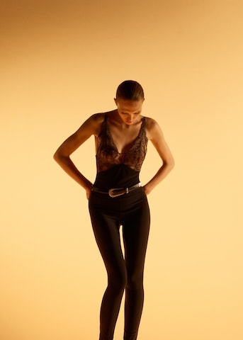 MANGO Bodysuit 'Blanche' in Black: front