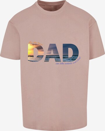 Maglietta 'For The Best Dad' di Merchcode in rosa: frontale