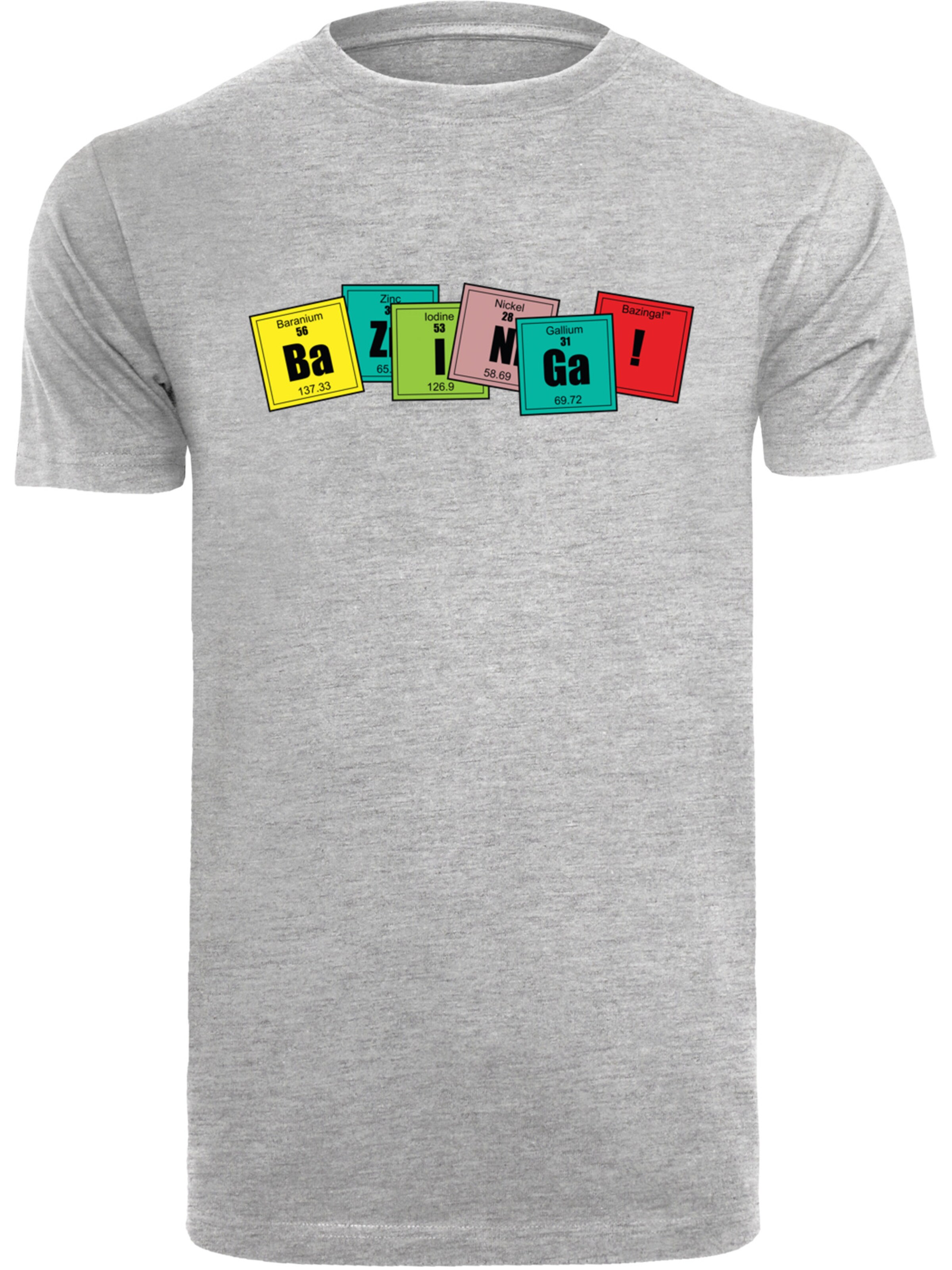 T-Shirt 'Big Bang Theory Bazinga' F4NT4STIC en gris : devant