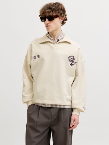 JACK & JONES - Sudadera en blanco: frente