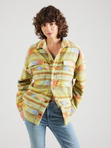 BILLABONG Fleece Jacket 'HAPPY CAMPER' in Green: front