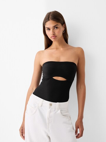 Body a maglietta di Bershka in nero: frontale