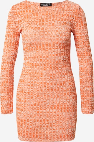 In The Style Gebreide jurk 'Saffron' in Oranje: voorkant