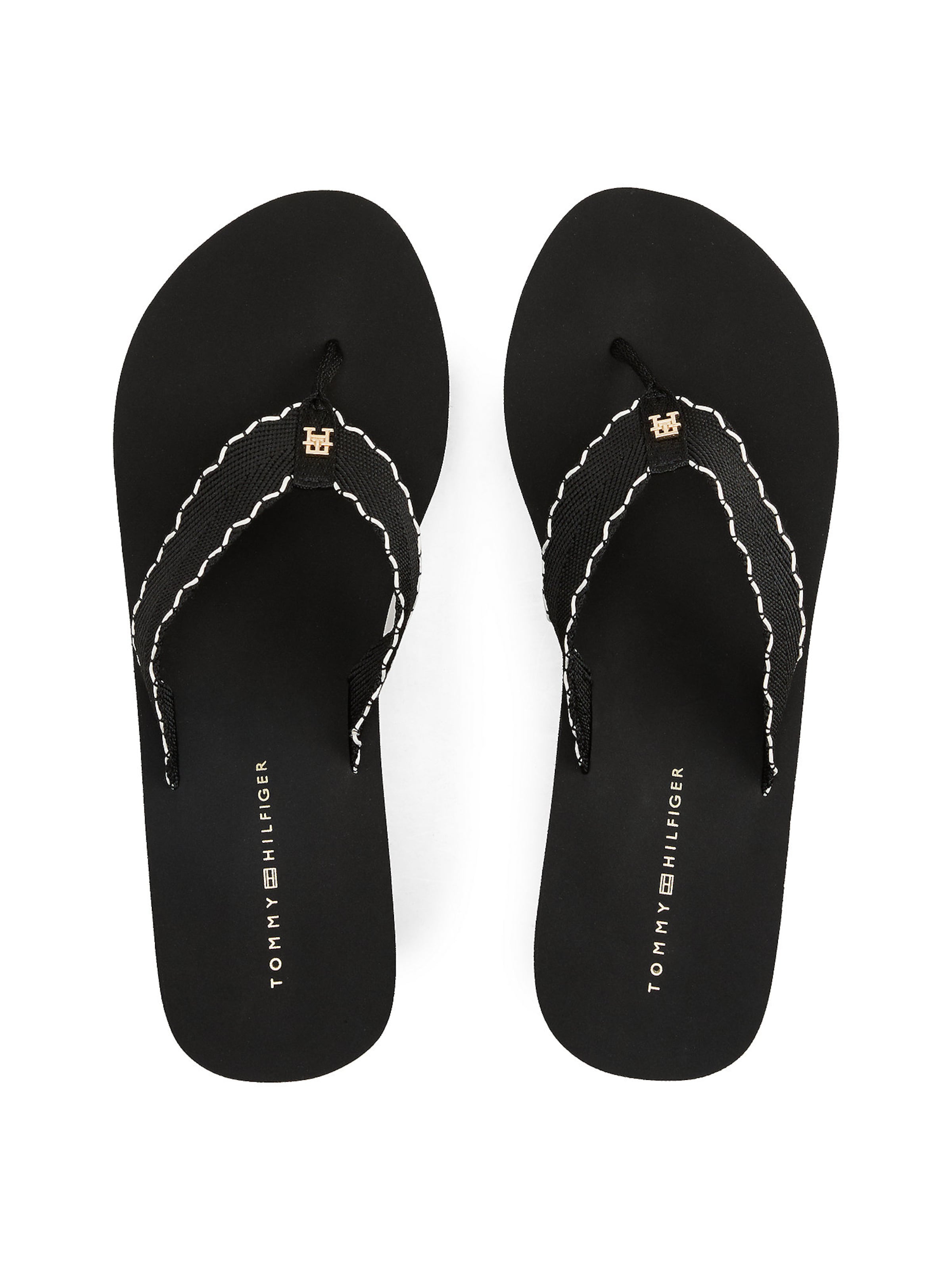 TOMMY HILFIGER Teenslipper in Zwart