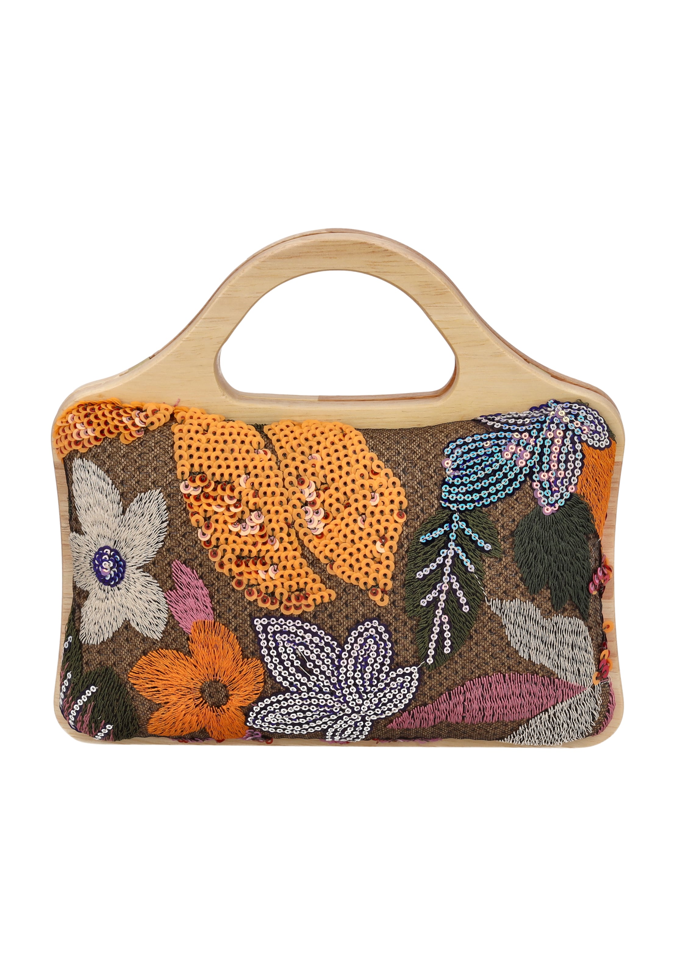 usha FESTIVAL Clutch in Brown: front