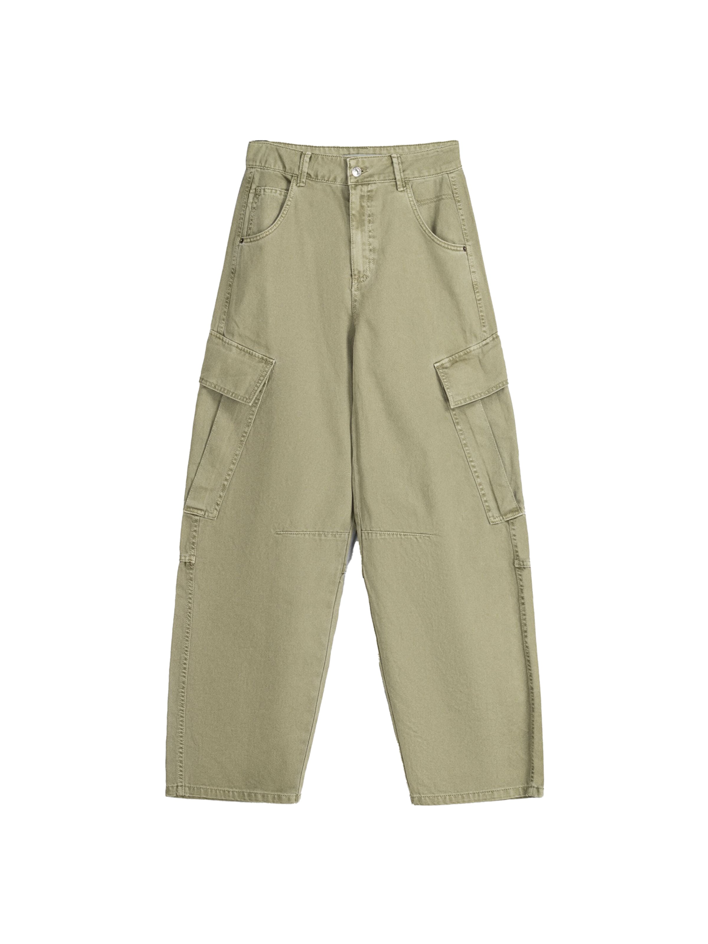 Pantaloni eleganți de la Bershka pe verde: față